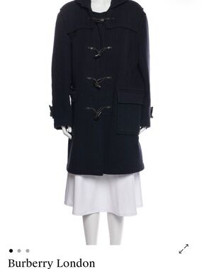 Burberry Navy Wool Toggle Duffle Coat
